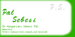pal sebesi business card